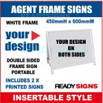 Frame Sign Agent  - 450mmH x 650mmW - Insertable